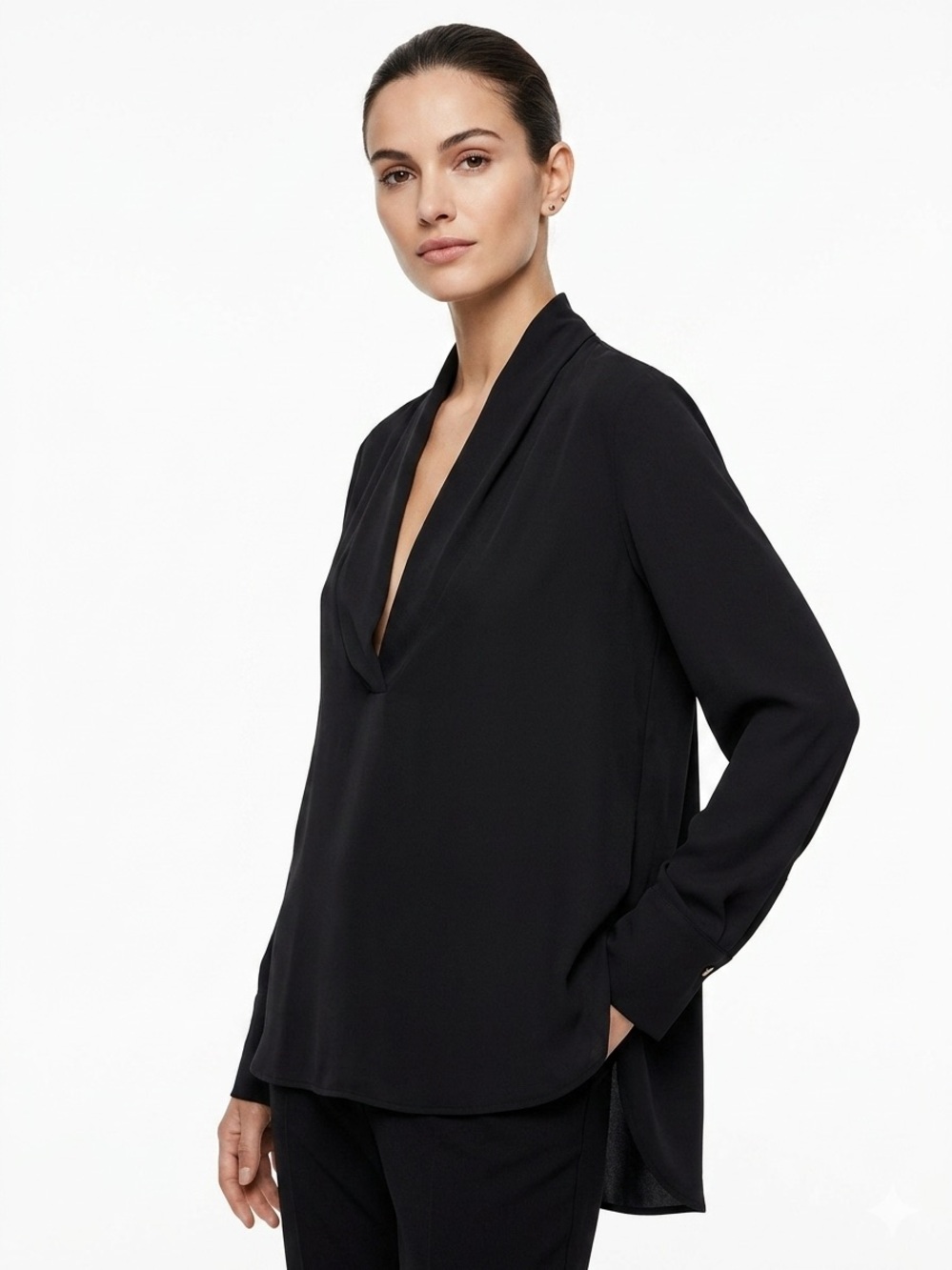 Zara Basic Collection V-neck blouse